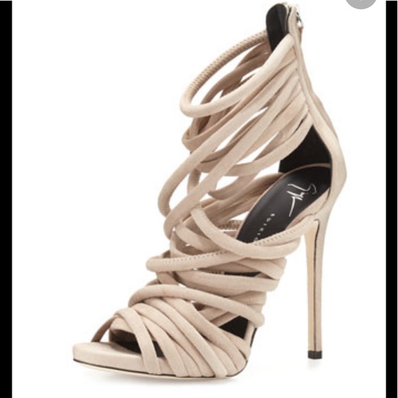 Giuseppe Zanotti Shoes - Brand New Giuseppe Zanotti Strappy Suede 110mm Sandals Heels Blush